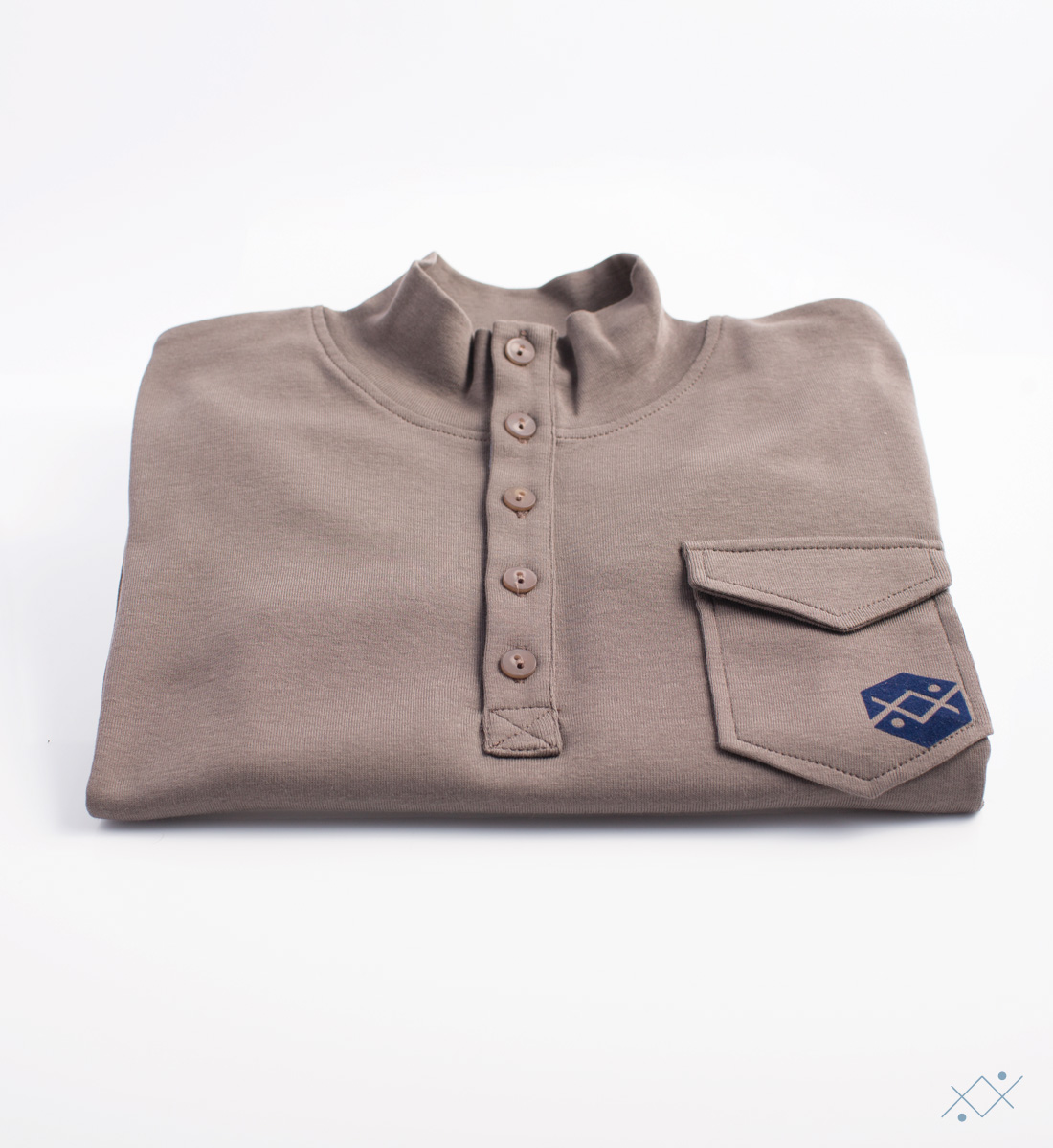 Kid´s long sleeve with 5 buttons and placket in light blue velvet - view